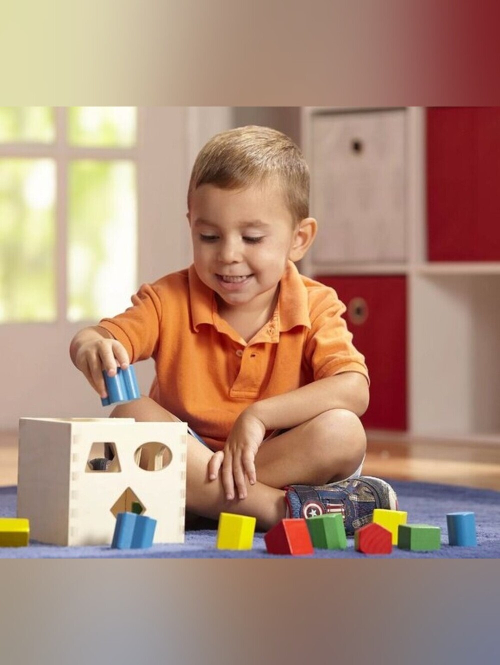 "Melissa & Doug Disney Mickey Mouse Wooden Shape Sorting Cube Block Set Toddler"